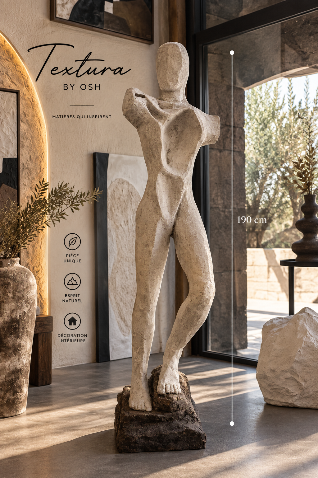 Sculpture présence minérale 1.9 m