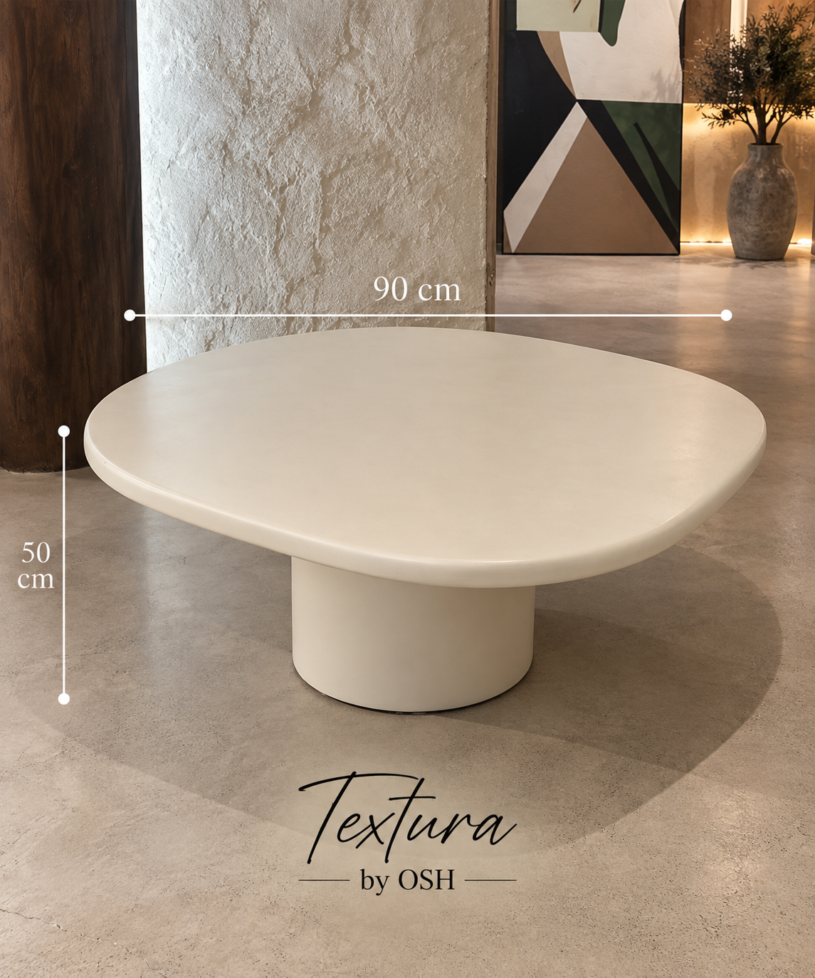 Table en béton ciré 90 cm