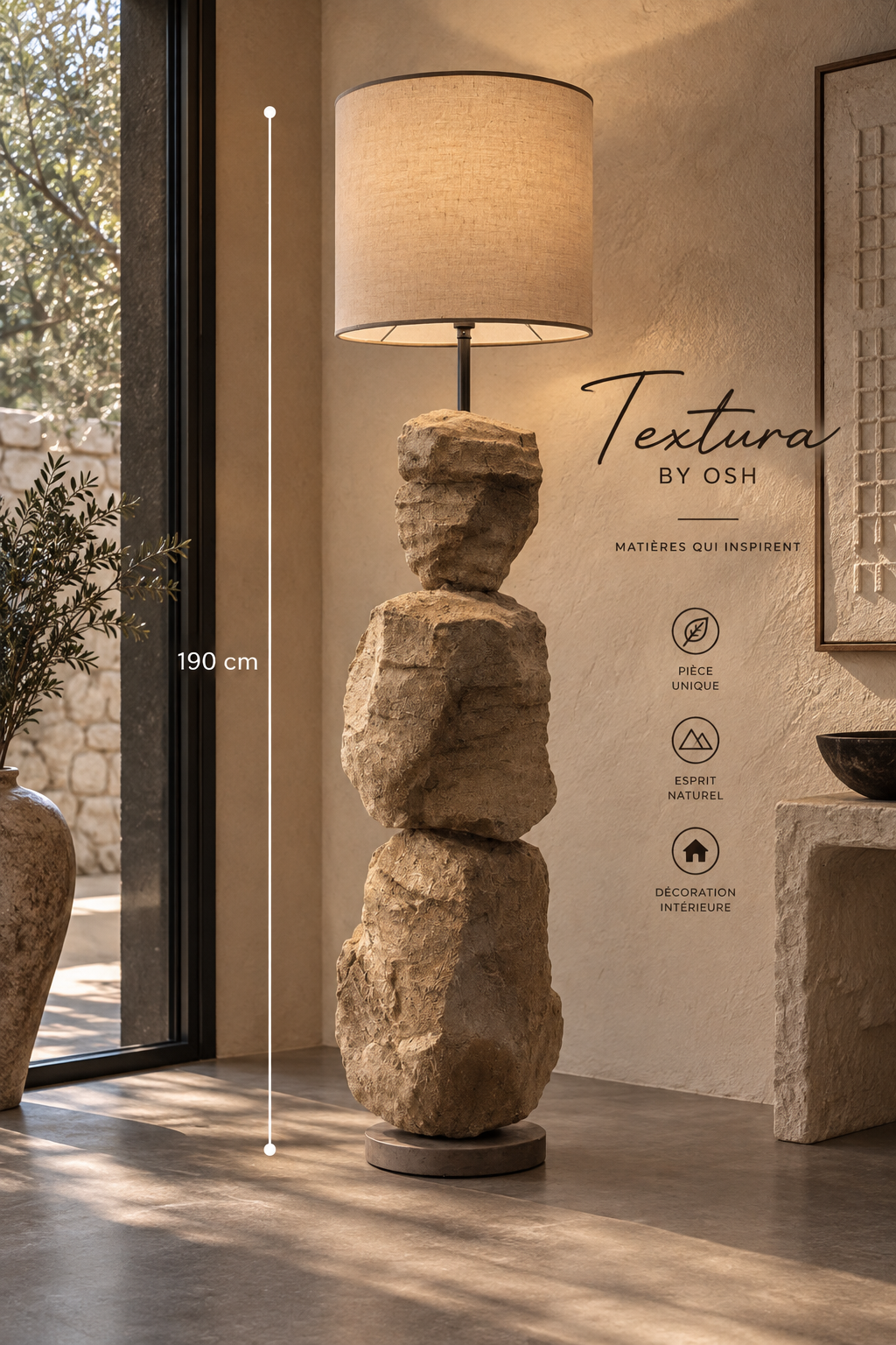Lampadaire rochers 1.88 m